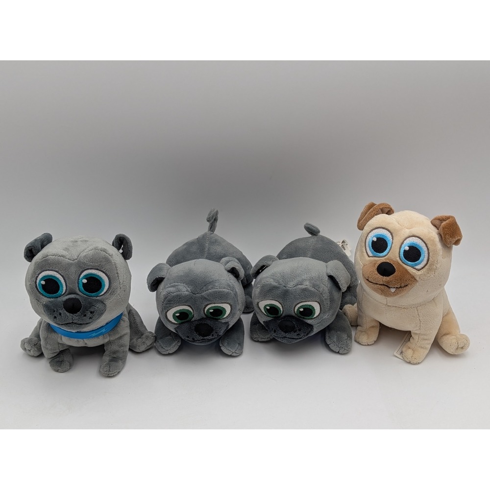 Disney Puppy Dog Pals Plush Gray Tan Bingo‎ Rolly Just Play Lot of 4